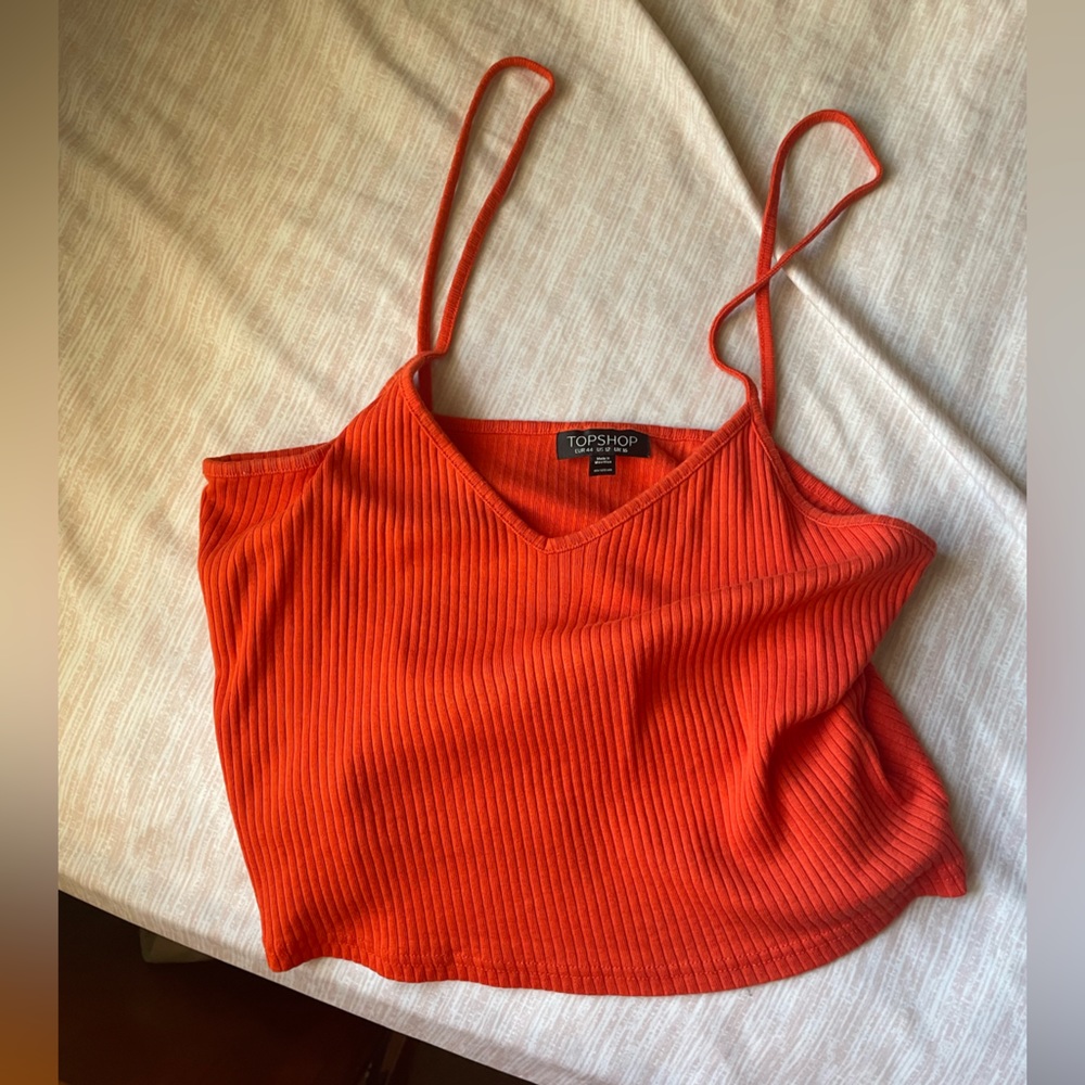 Orange top shop tank top